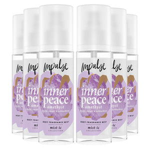 Impulse Body Fragrance Mist Inner Peace with Blackcurrant Scent 150ml, 6 Pack