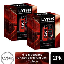 Load image into Gallery viewer, LYNX Fine Fragrance Cherry Spritz Gift Set 2 piece, Choose Your Pack Size 1,2,3 or 4