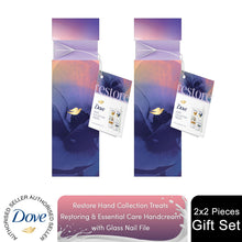 Load image into Gallery viewer, Dove Restore Hand Collection Treats 2 Pieces Gift Set for Her with Nail File