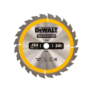 DEWALT Portable Construction Circular Saw Blade 184 x 16mm x 24T