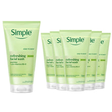 Load image into Gallery viewer, Simple Refreshing Facial Wash Gel 150ml 6Pk Kind To Skin Daily Face Cleanser