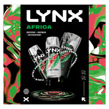 Load image into Gallery viewer, Lynx Africa Gift Set, Body Wash Spray Deodorant Trio,Long Lasting Freshness