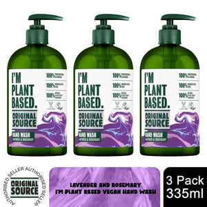 Original Source Hand Wash I'm Plant Based Lavender and Rosemary 335ml, 3 Pack