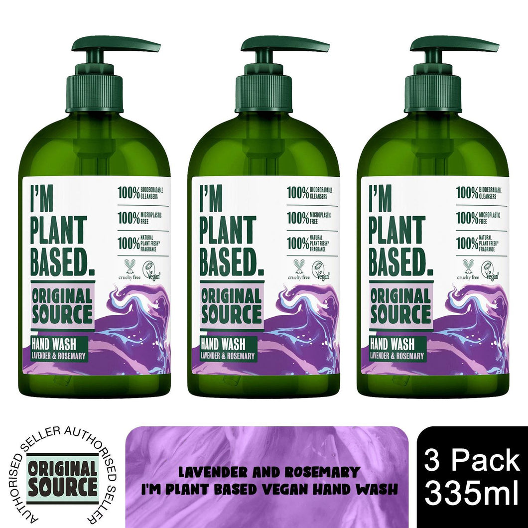 Original Source Hand Wash I'm Plant Based Lavender and Rosemary 335ml, 3 Pack