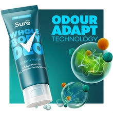 Load image into Gallery viewer, Sure Men Whole Body Deodorant Cream Ocean Rush with 72H Odour Control 75ml, 6 Pk