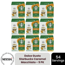 Load image into Gallery viewer, Nescafe Dolce Gusto Starbucks Coffee Pods Caps Box of 12 Caramel Macchiato