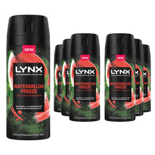 Load image into Gallery viewer, Lynx Men Deodorant Watermelon Freeze with 72Hrs Freshness 150ml, 6 Pack