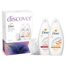 Load image into Gallery viewer, Dove Discover Bodywash Collection 2 Pieces Gift Set for Her with Shower Puff