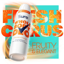 Load image into Gallery viewer, Sure Whole Body Fresh Citrus Bundle Spray, Stick &amp; Cream AluminiumFree for Women