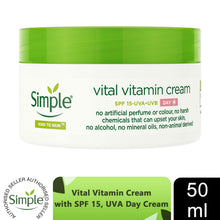 Load image into Gallery viewer, Simple Kind to Skin Face Cream Range - Day SPF15 or Night Cream, Hydrating, 50ml