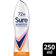 Load image into Gallery viewer, Sure Women Energise Deodorant Spray with 72H Nonstop Protection 250ml, 6 Pack