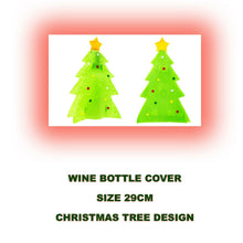 Load image into Gallery viewer, Flo Christmas Tree Wine Bottle Cover Green