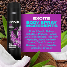 Load image into Gallery viewer, Lynx XXL Excite 48-Hour High Definition Fragrance Body Spray Deodorant, 6x250ml