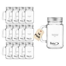 Load image into Gallery viewer, 16x 560ml Mason Jars Drinking Glasses Assorted Colours Lid Storage Jars