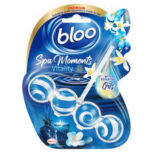 Load image into Gallery viewer, Bloo Toilet Rim Block Spa Moments Vitality Essential Oil 50g 6 Pack