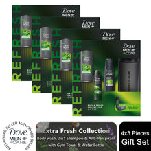 Load image into Gallery viewer, Dove Men+Care Extra Fresh Collection Gift Set for Him with Bottle &amp; Gym Towel