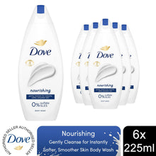 Load image into Gallery viewer, Dove Nourishing Body Wash 0% Sulfate SLES for Softer &amp; Smoother Skin 225ml, 6 Pk