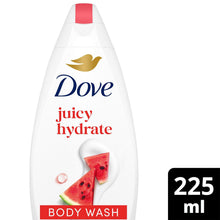 Load image into Gallery viewer, Dove Juicy Hydrate Body Wash Watermelon Moisturising Gentle Cleansing 225ml, 6pk