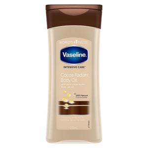 Vaseline Body Gel Oil Intensive Care Cocoa Radiant Pure Cocoa Butter 200ml, 3pk