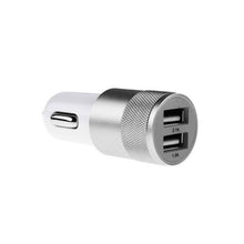 Load image into Gallery viewer, FX Powabud Car Charger 2.1A Twin USB Socket Universal Charger, Silver