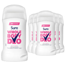 Load image into Gallery viewer, Sure Wild Rose Whole Body 48H Odour Control Deodorant Stick 50ml, 6 pack