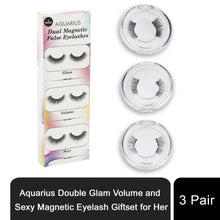 Load image into Gallery viewer, Aquarius Double Glam Volume Magnetic False Eyelash Set Sexy 3 Pairs Gift Set