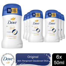 Load image into Gallery viewer, Dove Women Original Anti-Perspirant Deo Stick w/ 72H Sweat Protection 50ml, 6 Pk