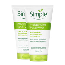 Load image into Gallery viewer, Simple Face Wash-Moisturising, Refreshing, Clear Pore Scrub or Glow 150ml, 2Pack