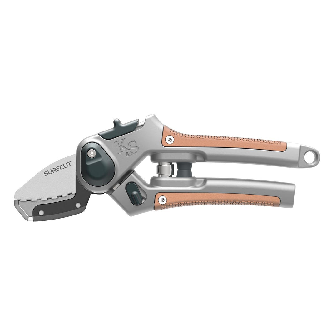 Kent & Stowe SureCut Hardwood Lite Anvil Secateurs, 27mm Cutting Diameter