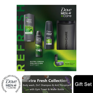Dove Men+Care Extra Fresh Collection Gift Set for Him with Bottle & Gym Towel