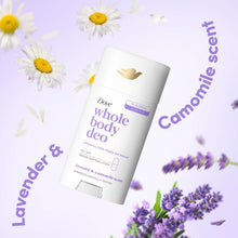 Load image into Gallery viewer, Dove Whole Body Deodorant Stick Long Lasting Fresh Lavender &amp; Camomile 75ml, 6pk