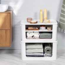 Load image into Gallery viewer, SmartStore Module 55L Open Front Storage Container With Lid, 3 Pack, White Boxes