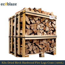 Load image into Gallery viewer, Ecoblaze Kiln Dried Birch Hardwood Firewood Logs 1200L Crate for Wood Burner