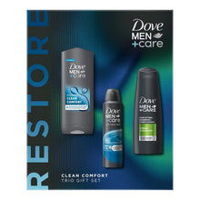 Load image into Gallery viewer, Dove Men+Care Restore Clean Comfort Bath and Body 3Pcs Gift Set for Him