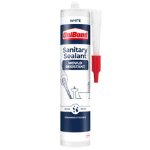 Load image into Gallery viewer, UniBond Mould Resistant Sanitary Sealant Cartridge White 274 g, 4 Pack