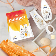 Load image into Gallery viewer, Dove Pamper Collection Gift Set, Body Wash, Bath Soak, Beauty Bar &amp; Wax Burner