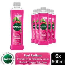 Load image into Gallery viewer, Radox Mineral Therapy Feel Radiant Stress Relief Soothing Bath Soak 500ml, 6pk