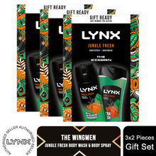 Load image into Gallery viewer, Lynx Jungle Fresh THE WINGMEN Body Spray &amp; Body Wash Duo Gift Set for Him