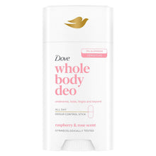 Load image into Gallery viewer, Dove Whole Body Deodorant Stick Long Lasting Fresh Raspberry &amp; Rose 75ml, 6 Pack