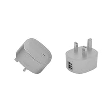 Load image into Gallery viewer, FX Dual USB Mains Charger Plug (UK) For SmartPhones &amp; Tablets - Silver