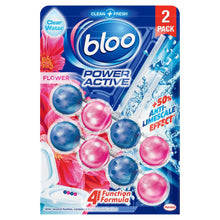 Load image into Gallery viewer, Bloo Toilet Rim Blocks Colour Active+Bleach, Lemon, Flower &amp; Power Active 6 Pk