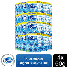 Load image into Gallery viewer, Bloo Toilet Blocks Original Blue Clean+Fresh with Fresh Fragrance 4x50g 28pk