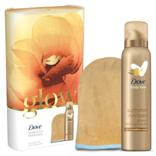Load image into Gallery viewer, Dove Glow &amp; Go Essentials Self-Tan Mousse Gift Set for Her with Applicator Mitt