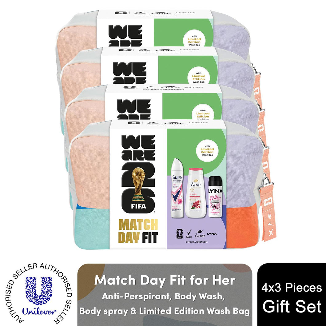 FIFA Match Day Fit Gift Set for Her with Body Wash Body Spray and Wash Bag