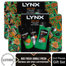 Load image into Gallery viewer, Lynx BOX FRESH Jungle Fresh Bodywash,Bodyspray &amp; Antiperspirant Gift Set for Him
