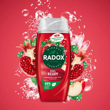 Load image into Gallery viewer, 6x Radox Mineral Therapy Shower Gel Feel Ready w/ Pomegranate&amp;apple Scent, 225ml