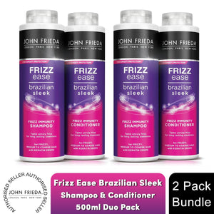 John Frieda Frizz Ease Brazilian Sleek Shampoo & Conditioner 500ml with Keratin