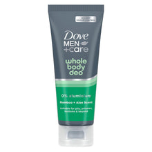Load image into Gallery viewer, Dove Men+Care Whole Body Deodorant Odour Control Cream Bamboo &amp; Aloe 75ml, 6pk