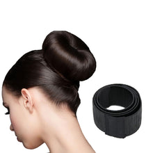 Load image into Gallery viewer, Aquarius Hair Bun Maker Donut Ring Black Lightweight Easy Updo Styling Tool Ring