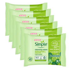 Load image into Gallery viewer, Simple Kind to Skin Double Sided Cleansing Biodegradable Facial Wipes, 25pcs